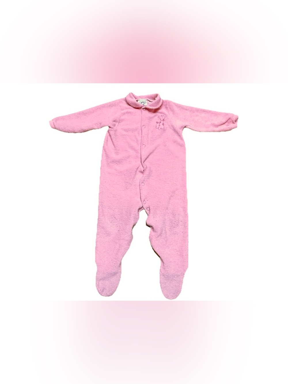 Vintage 90s Carter’s Baby Girl Footed Pajamas Size 9-12 Months Pink
